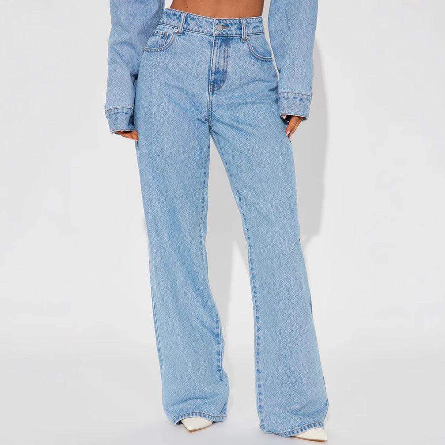 JEANS TAILLE HAUTE POCHES FORME COEUR