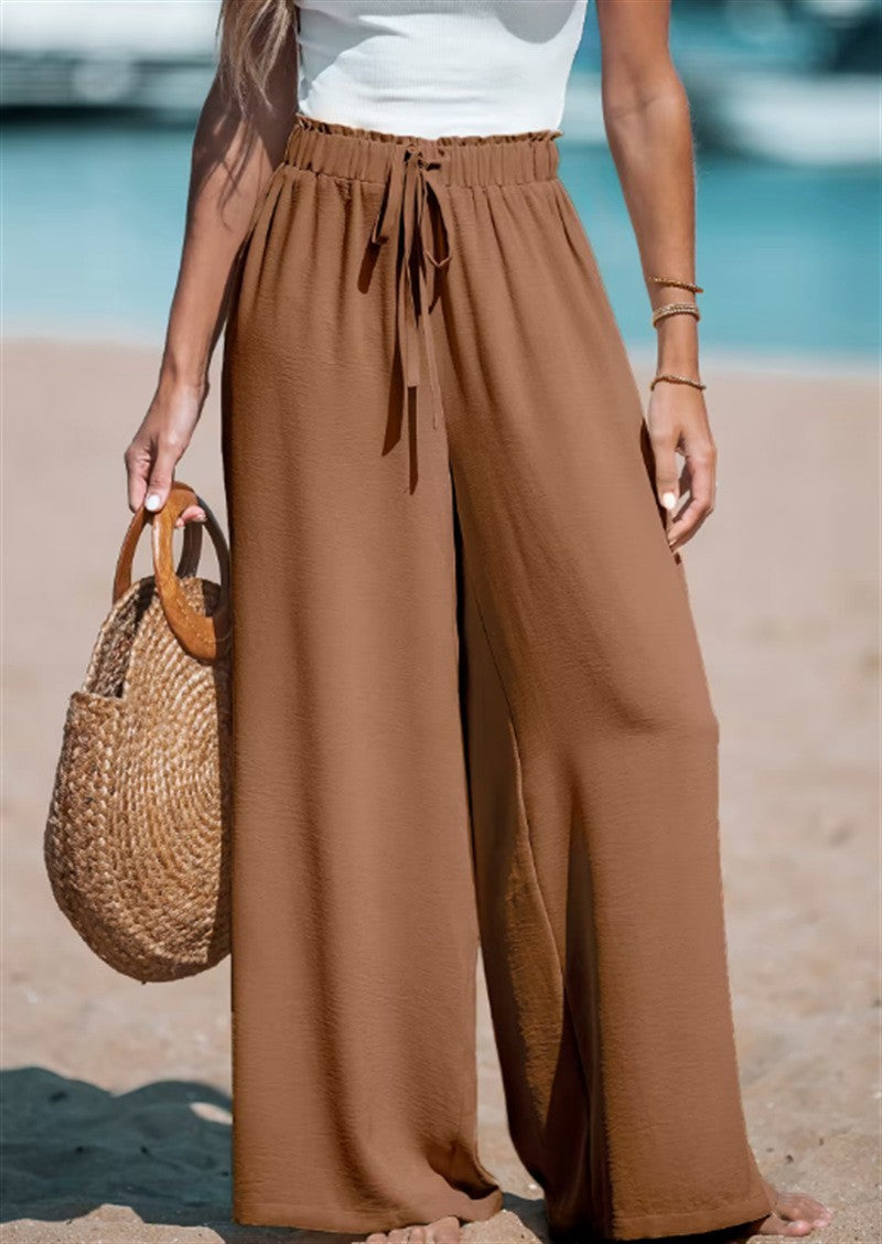 Pantalon Large Taille Élastique - Style décontracté
