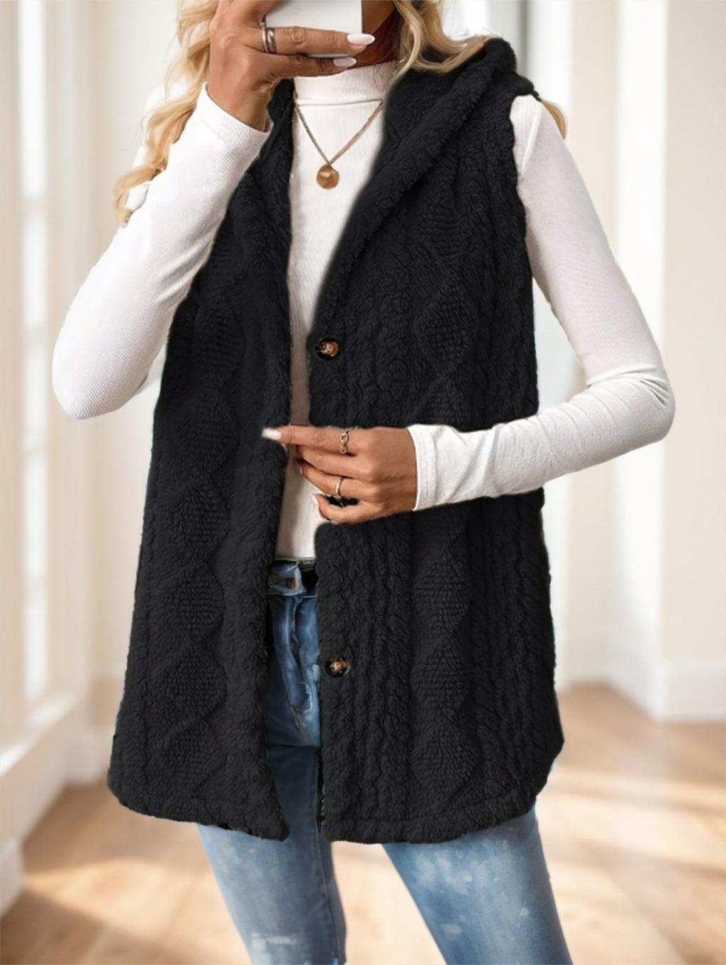 Gilet polaire à capuche - Style et élégance