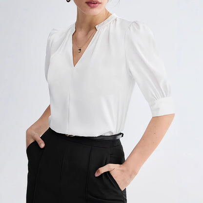 Chemise chic Col-V demi-manches